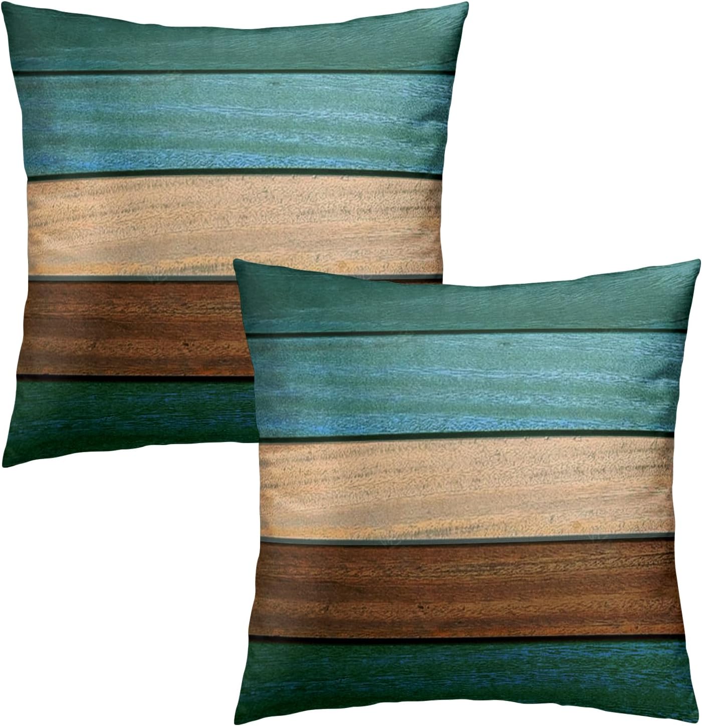Fundas almohada 18x18" set 2 rústica retro algodón suave
