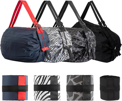 Bolsas compras reutilizables nailon plegable set 4