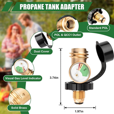 Adaptador tanque propano 100lb POL a QCC1
