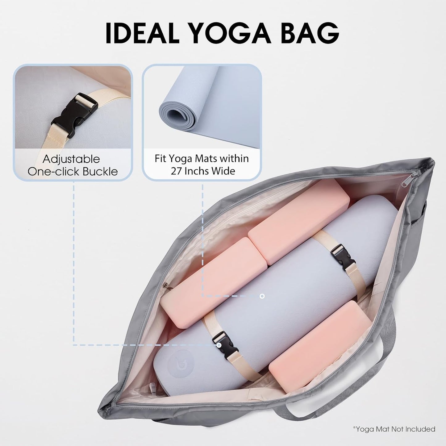 Bolsa esterilla yoga con compartimento zapatos y bolsillo