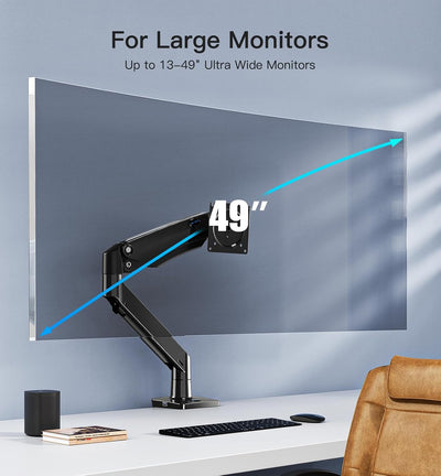 Brazo monitor ajustable 49pulg aluminio aeronáutico