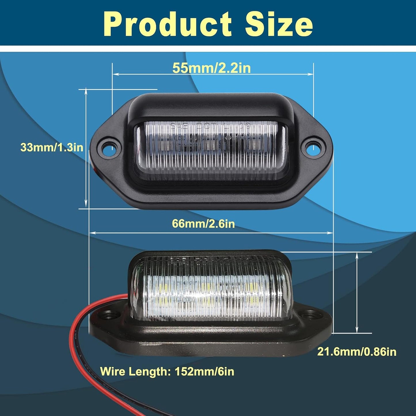 2 Luces LED Rojas 12-24V Impermeable Universal para Camión