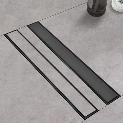 Drenaje ducha lineal acero inox 32pulg negro