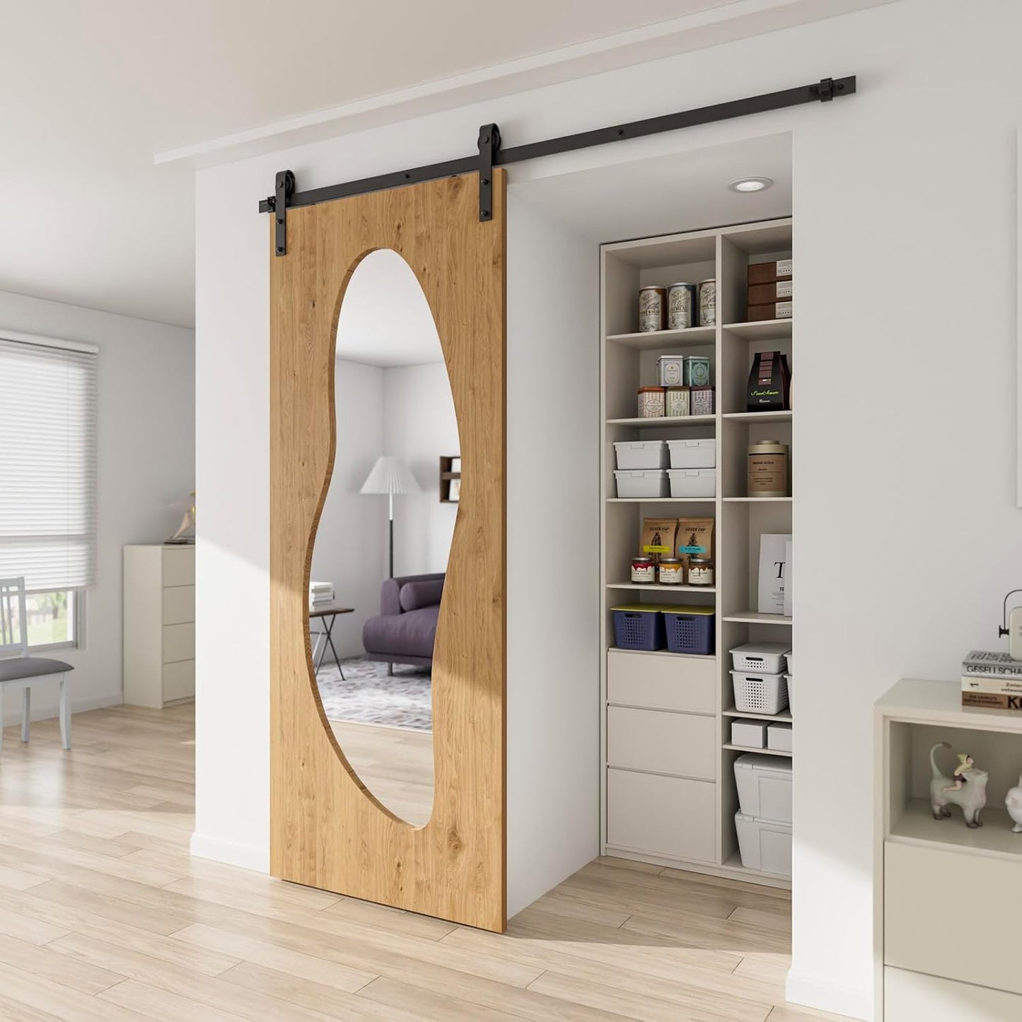 Kit herrajes puerta corrediza granero 5ft madera 31pulg