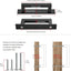 10 Manijas Cuadradas Sólidas para Gabinete Negro Mate 3/76mm