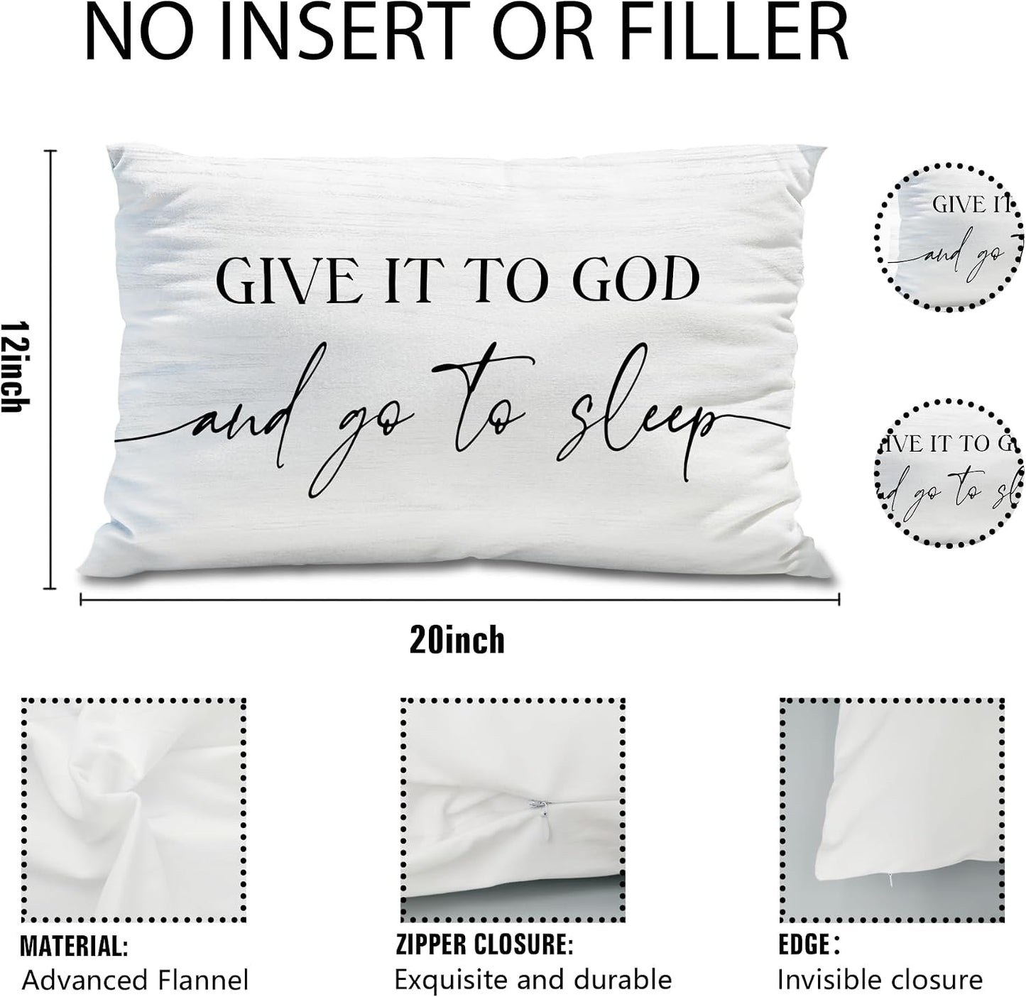 Fundas almohada decorativas 12x20pulg blanco