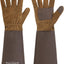 Guantes jardinería cuero vacuno transpirables manopla marrón