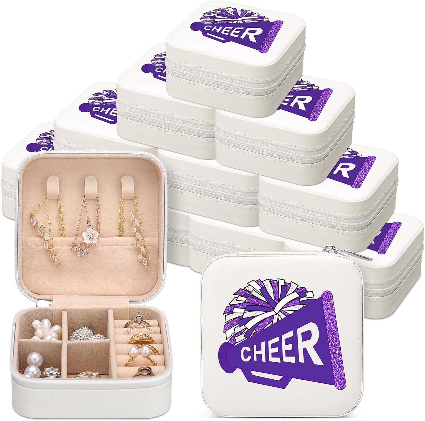12 Pzas Organiz. Viaje Joyas Regalo Equipos Morado