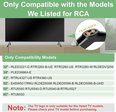 Base repuesto patas soporte TV RCA para modelos RTU5540 y similares