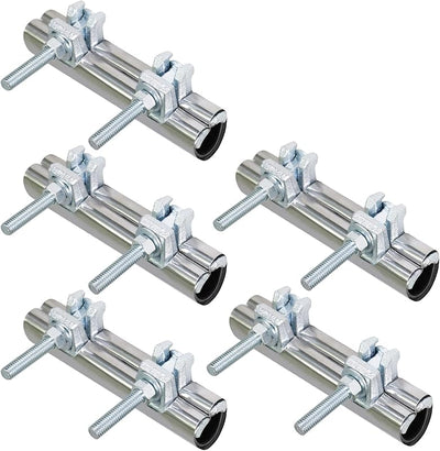 Abrazadera tubería 3/4 acero inox 6" set 5 cromo