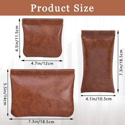 3 bolsas maquillaje piel sintética viaje organizador marrón