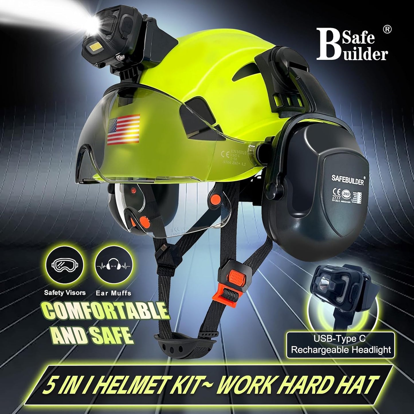 Casco seguridad visera ventilada ajustable ANSI