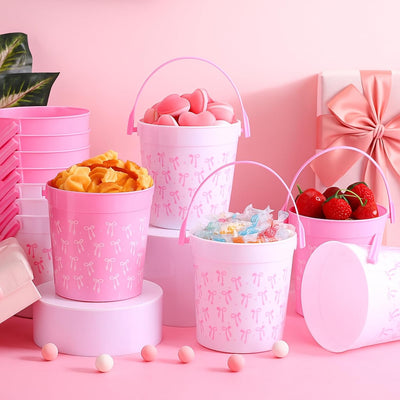 12 Pzas Lazo Rosa 32oz para Cócteles y Cumpleaños