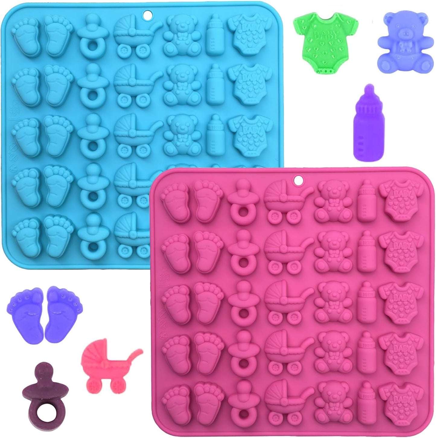 2 Moldes Chocolate Silicón Tamaño Bocado Decoración Cupcakes