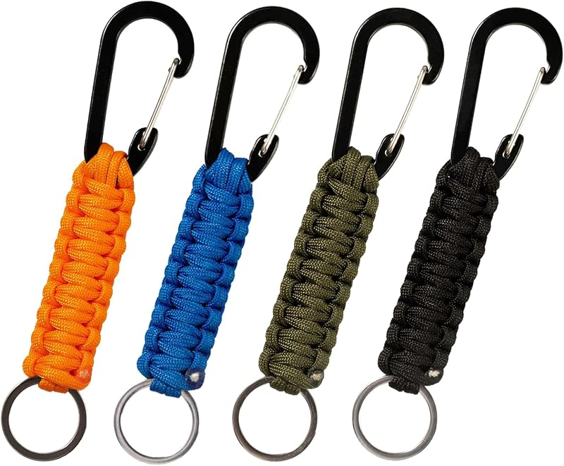 4 Llaveros Mosquetón Cadena Resistente Botella Agua