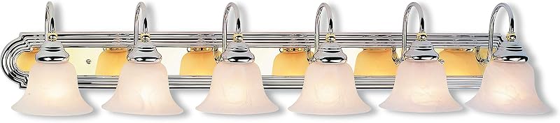 Lámpara baño 6 luces cromo latón pulido
