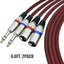 Cable XLR macho a TRS 1/4 pulg equilibrado 6.6ft trenzado nailon
