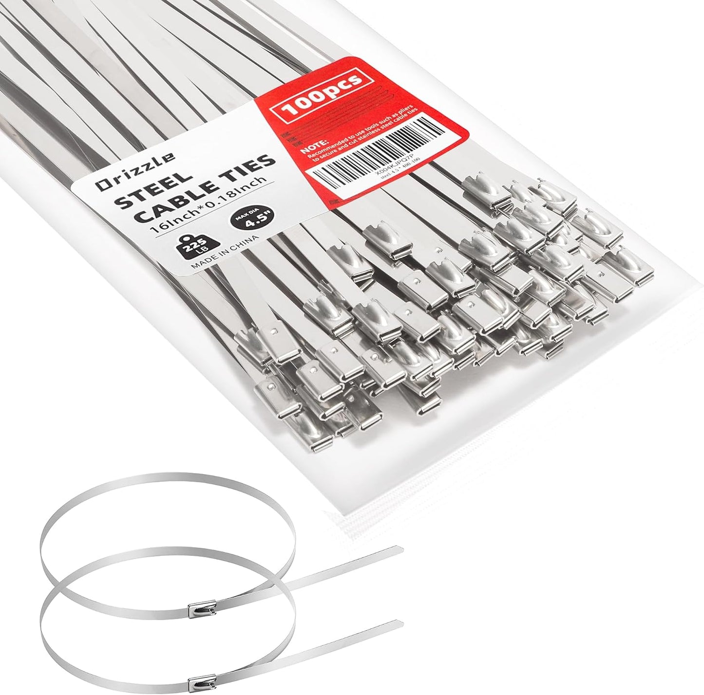 Bridas acero inox 304 11.8pulg 100 pzas multiusos