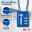 Cerradura TSA equipaje combinación reconfigurable 4 azul