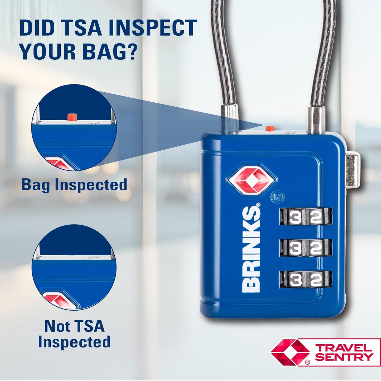 Cerradura TSA equipaje combinación reconfigurable 4 azul