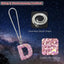 Espejo retrovisor coche con dije rosa y cristal decorativo