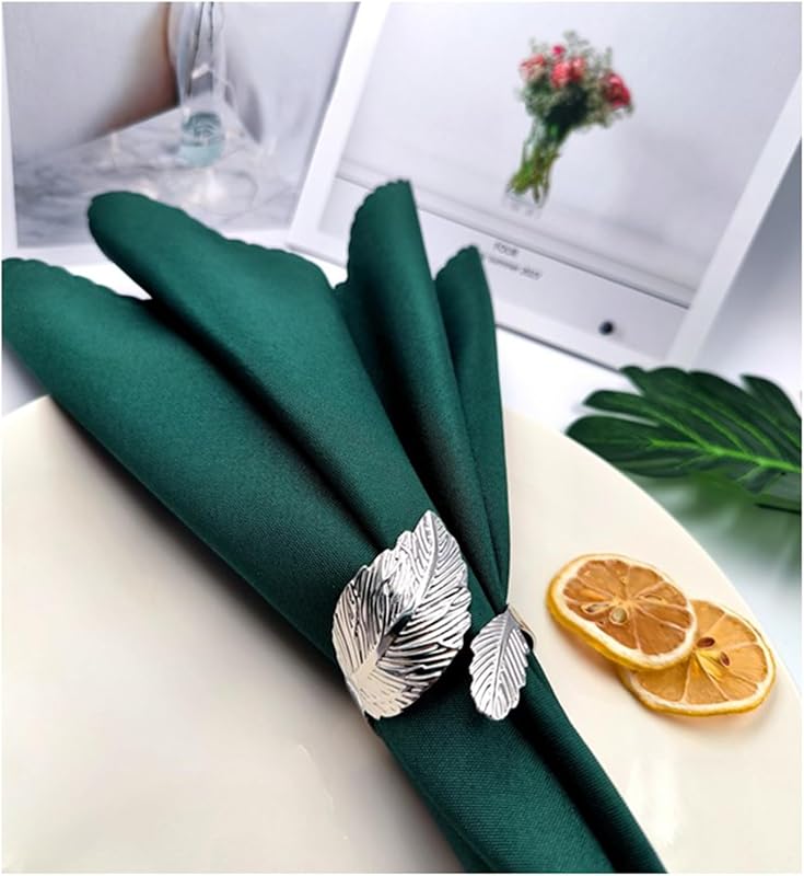 Set 12 servilleteros plateados decoración mesa