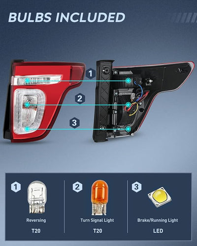 Luz trasera Ford Explorer lado pasajero LED y halógeno