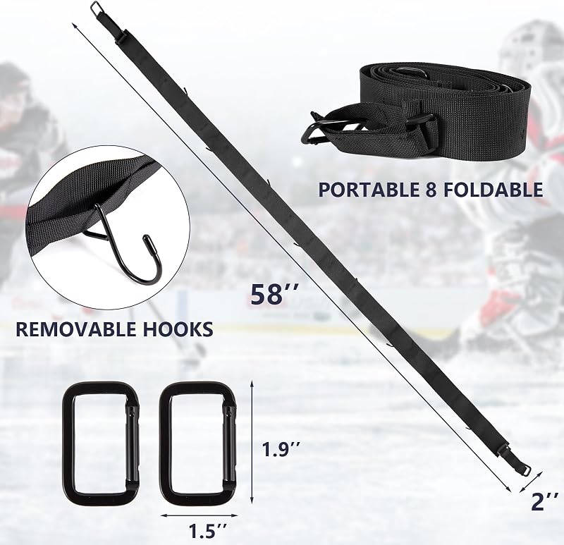 Percha hockey 58pulg con 2 ganchos ajustables