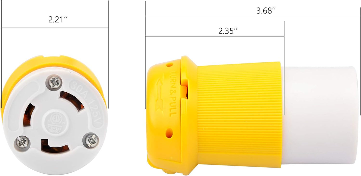 Enchufe NEMA L5-30R 30A 125V conector hembra bloqueo 3750W