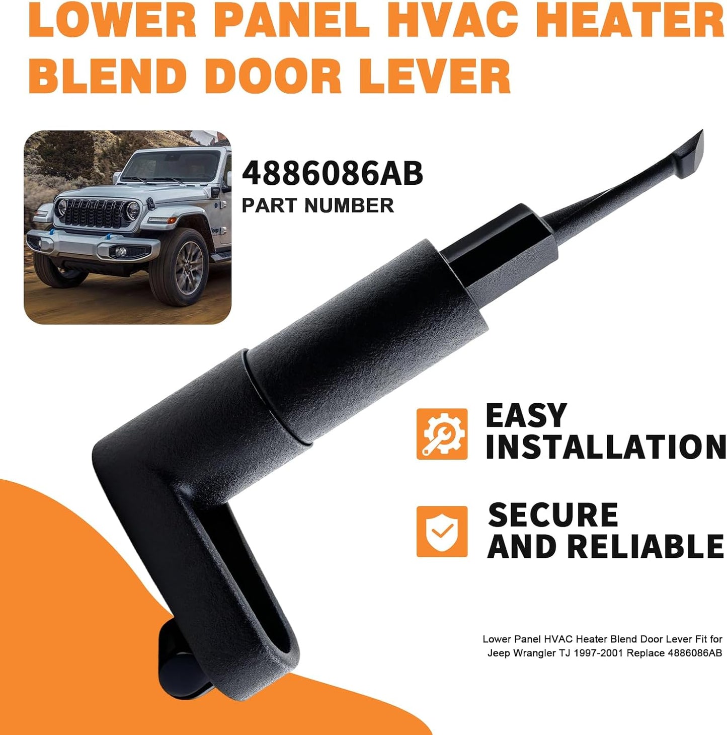Palanca puerta calentador HVAC Jeep Wrangler TJ 97-01