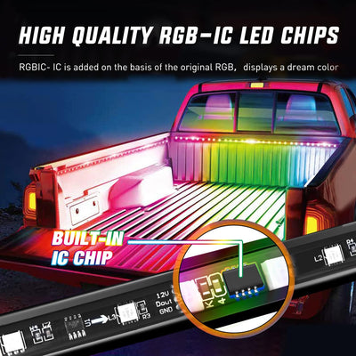 Tira LED RGB para camión 60" control APP y RF 3PCS