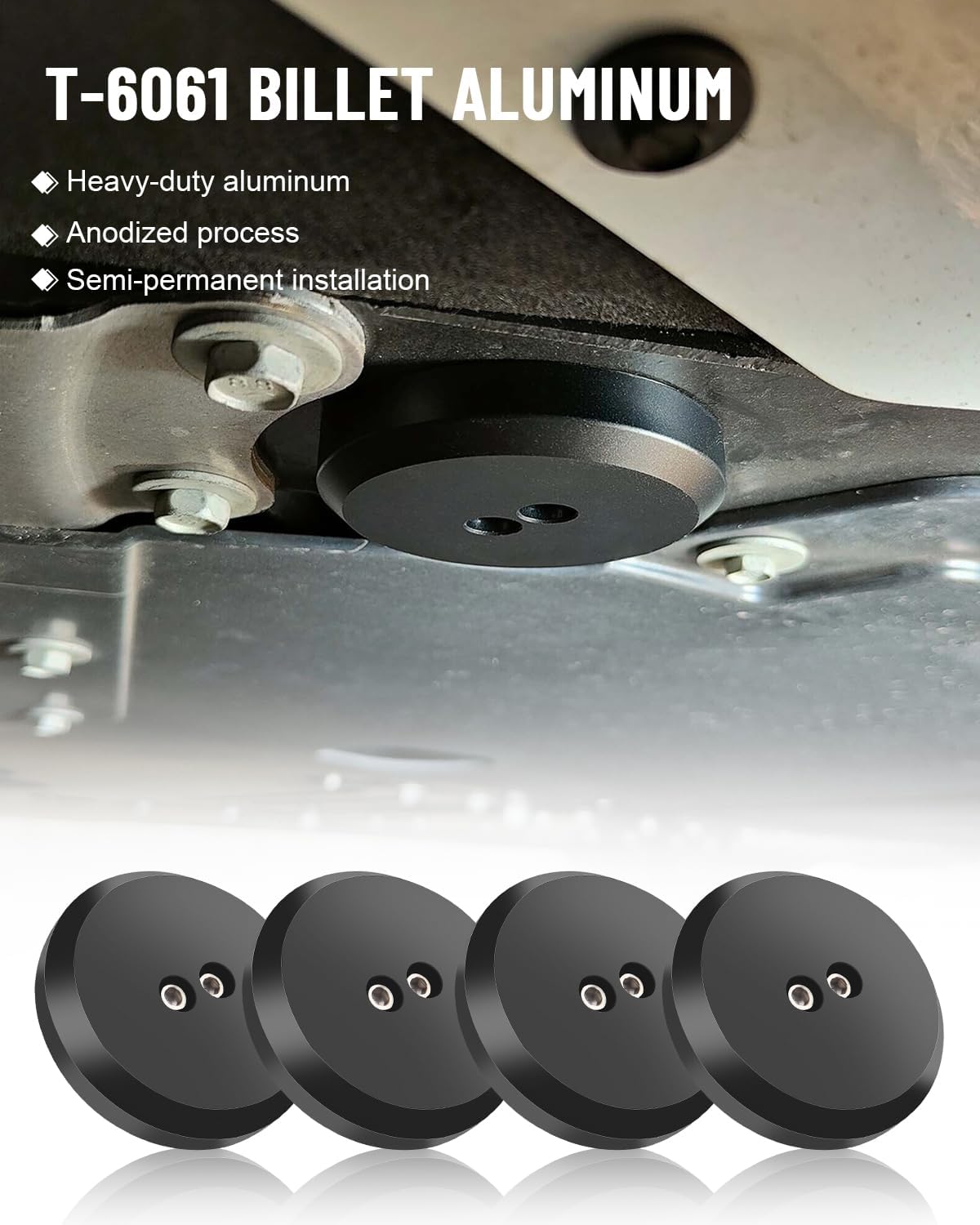 Adaptador aluminio para Corvette C5-C8 riel Porsche negro