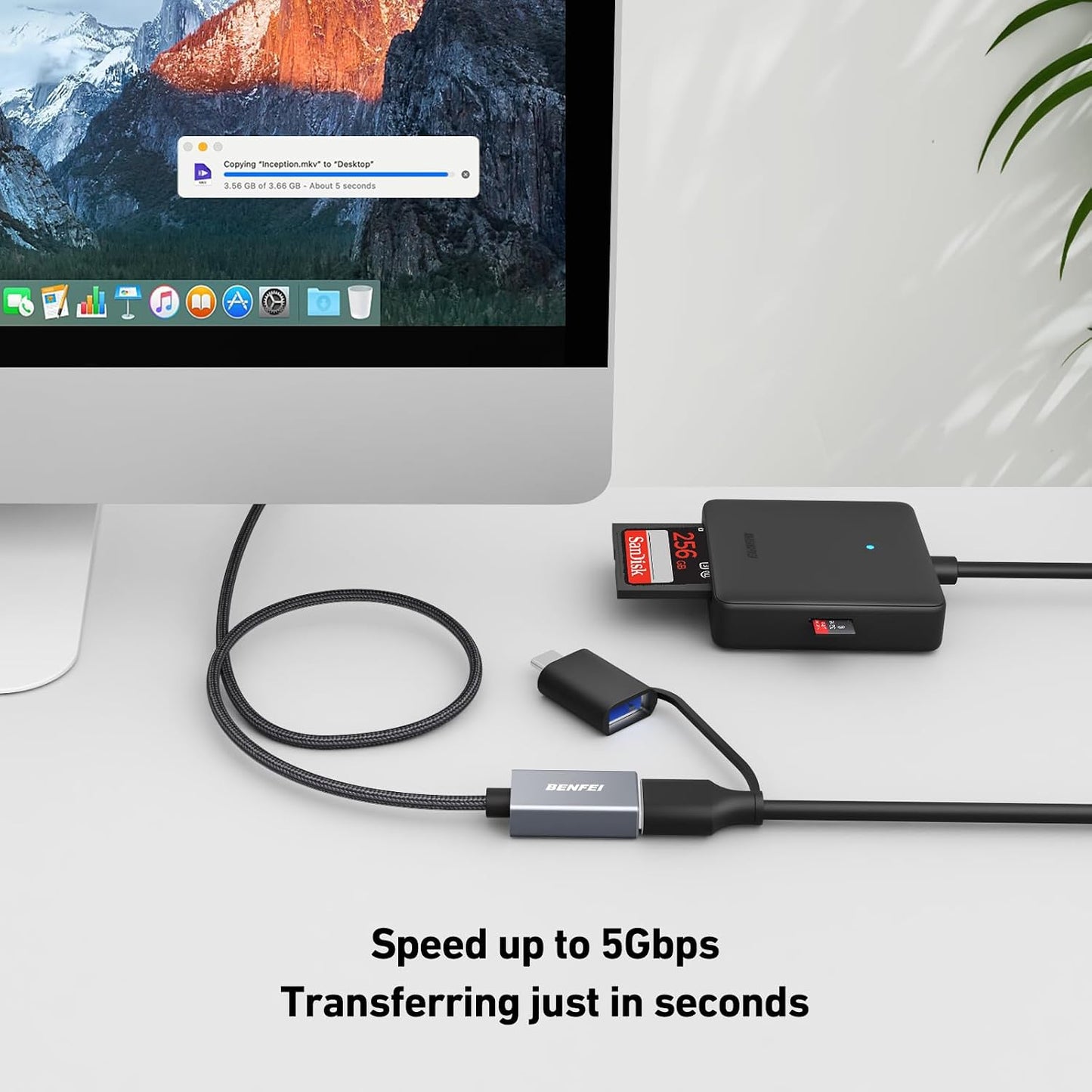 Cable USB 3.0 3.3pies trenzado nailon comp mouse teclado
