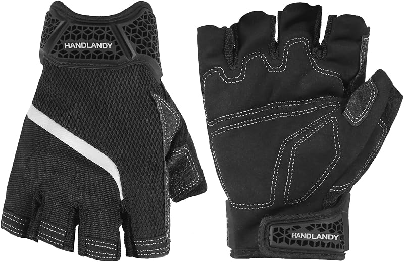 Guantes trabajo sin dedos agarre medio anticolisión negro
