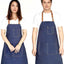 Delantal ajustable con babero 2 bolsillos para chef mujer