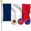 Bandera francesa 3x5poliéster resistente rayas cosidas latón