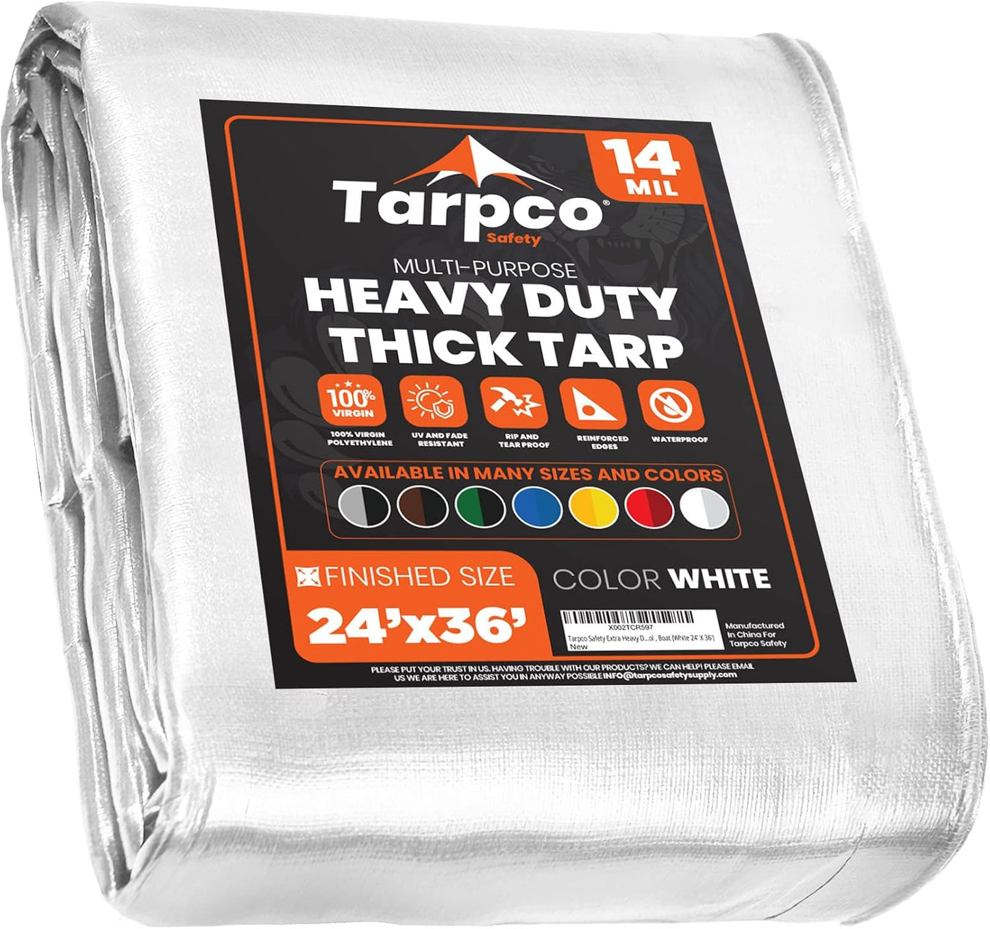 Lona polietileno impermeable UV 24x36pies reforzada