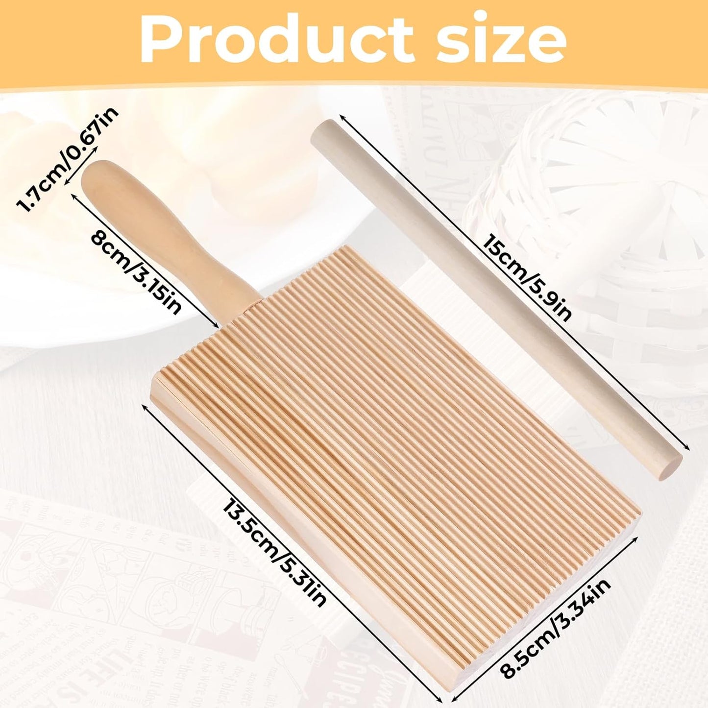 Tabla Ñoquis Madera Rodillo Pasta Herramientas Corte Cocina