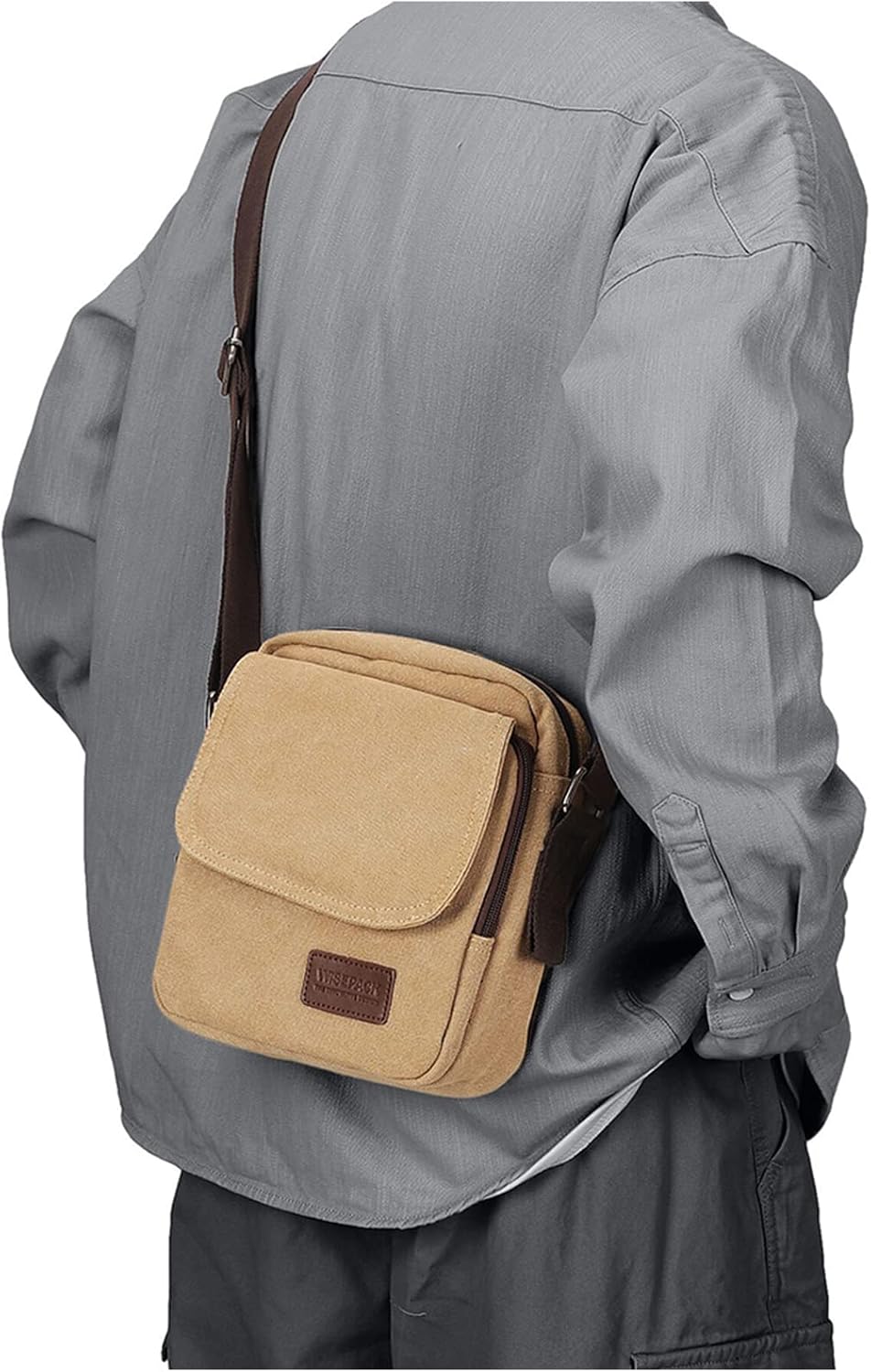 Bolso cruzado hombre lona tipo mensajero