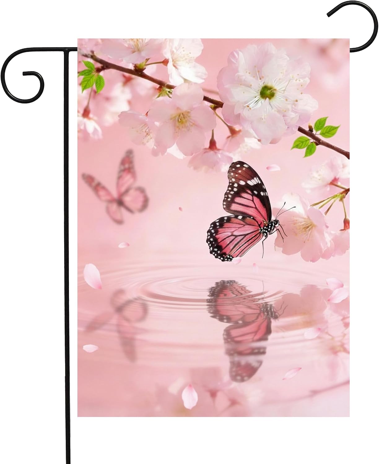Bandera jardín 12x18" poliéster doble cara mariposas