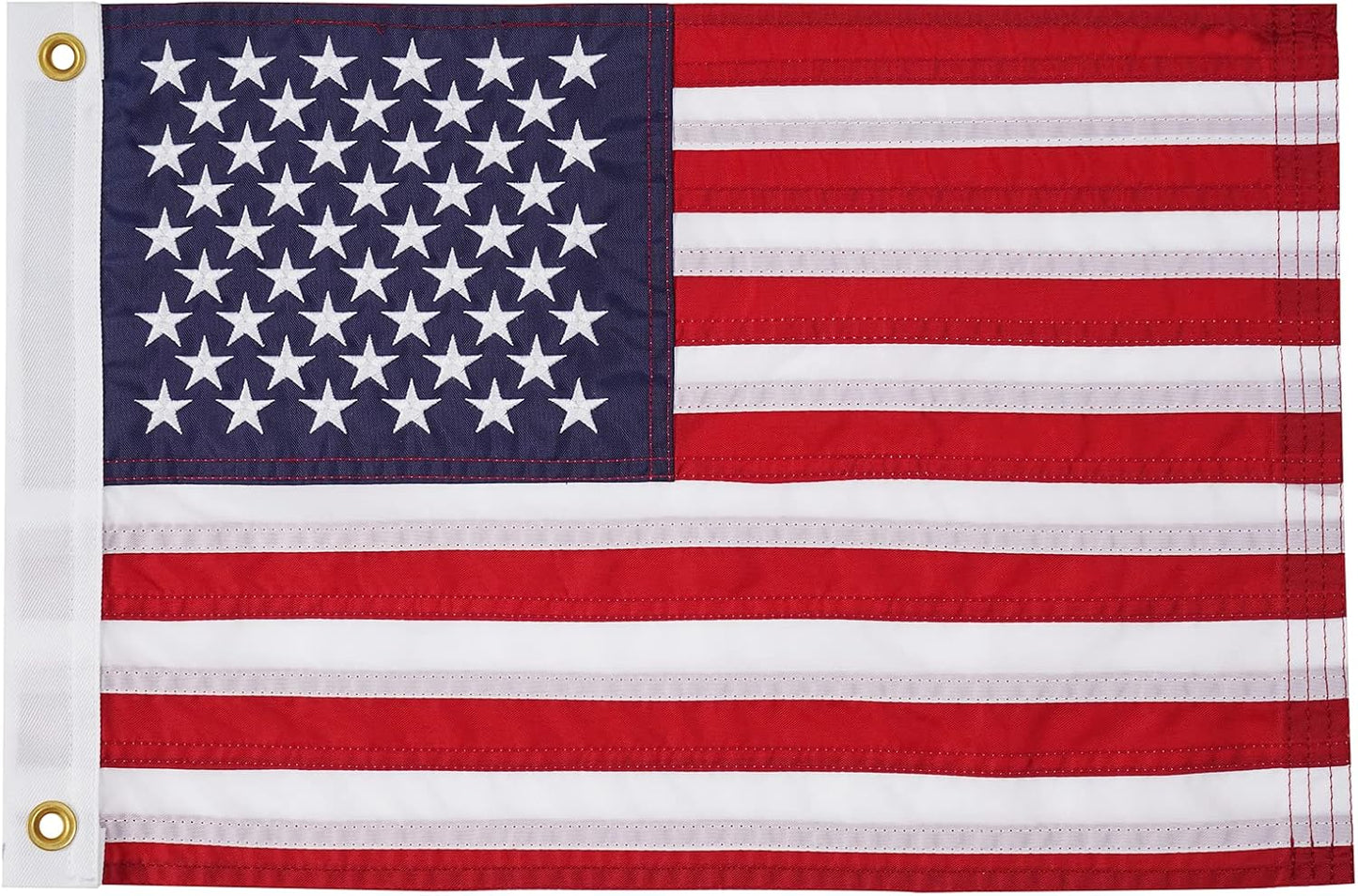 Bandera EE.UU. 12x18" bordado 50 estrellas nailon resistente