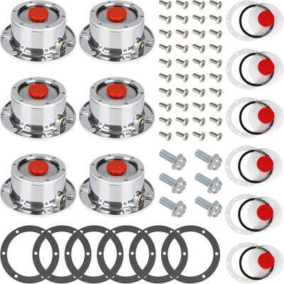 6 Tapas cubo remolque 343-4009 aluminio con kit tapones goma