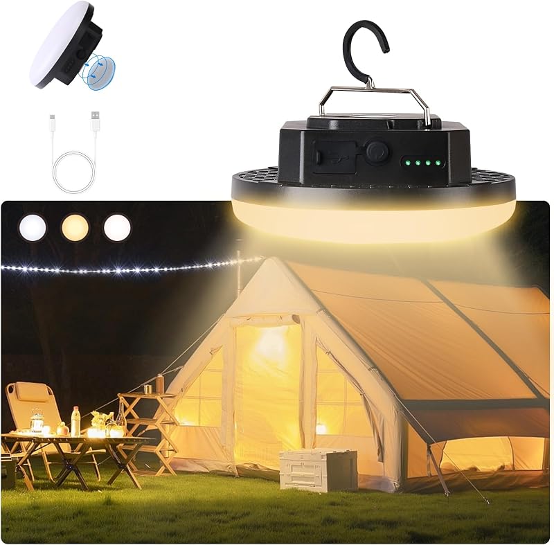 Luz desplegable para tienda LED recargable 3 modos impermeable