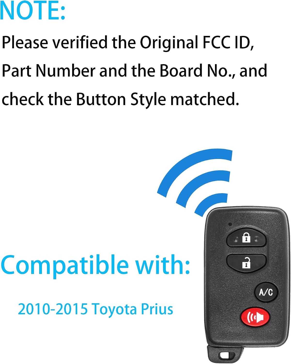Llave inteligente repuesto Toyota Prius 2010-15