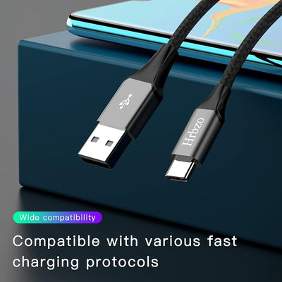 Cable USB-C 3A carga rápida 3 pzas USB A a C negro