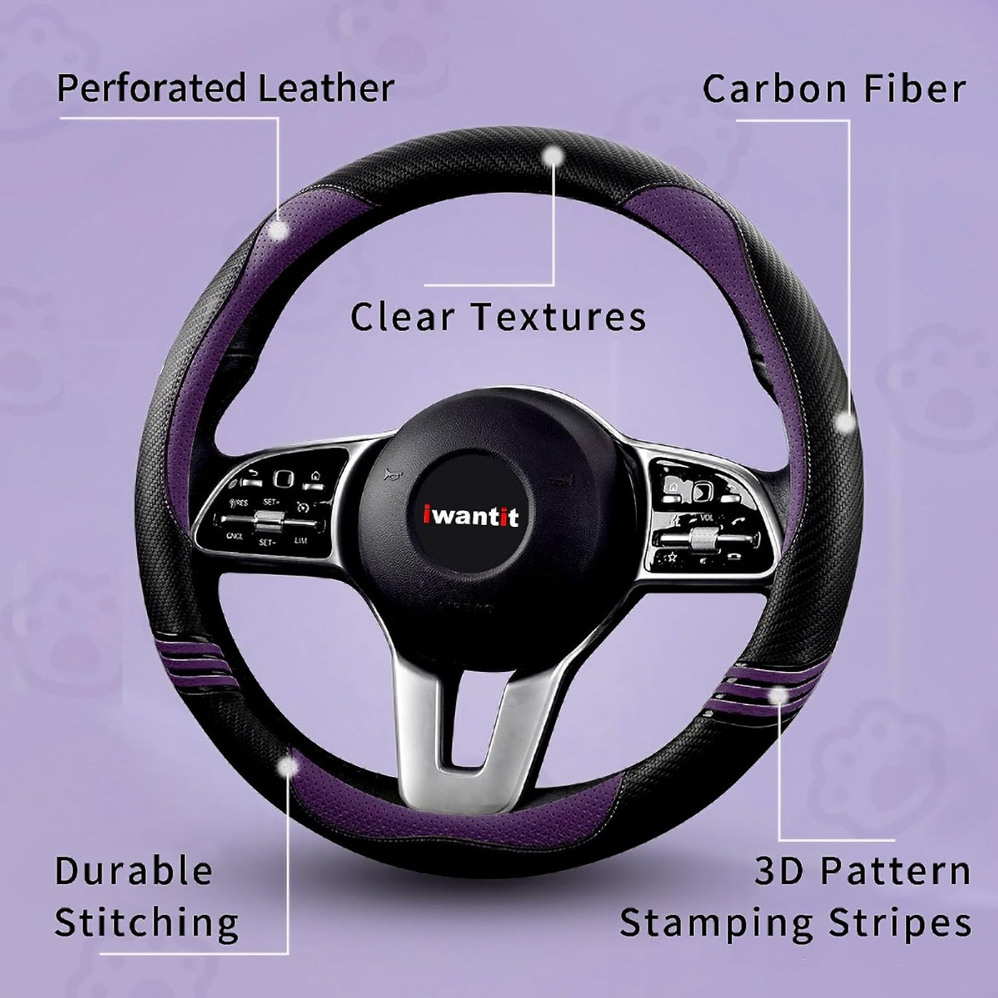 Fundas volante cuero antiderrap 14.5-15pulg universal