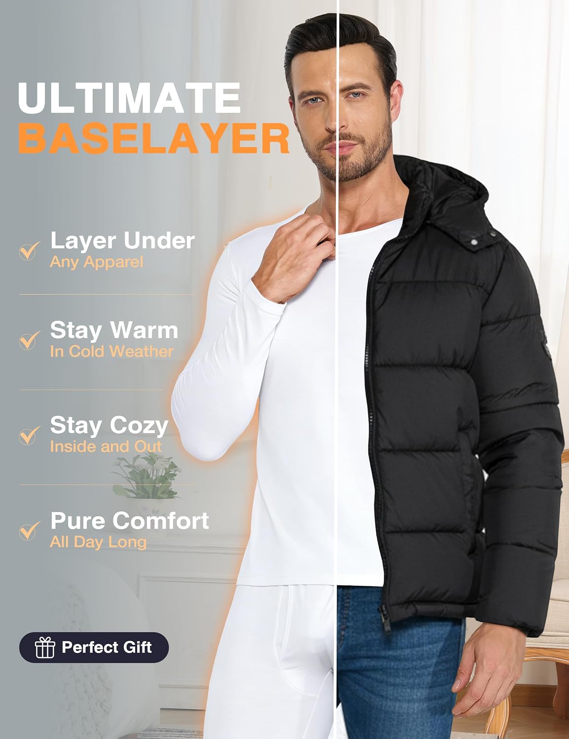 3 Pzas Ropa Interior Térmica Hombre Forro Polar Cálido
