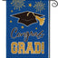 Bandera jardín graduación azul 12x18" doble cara resistente