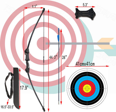 Juego arco flechas para niños 8-12 años 45" 9 flechas