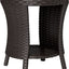 Mesa auxiliar ratán 18" 2 niveles jardín marrón
